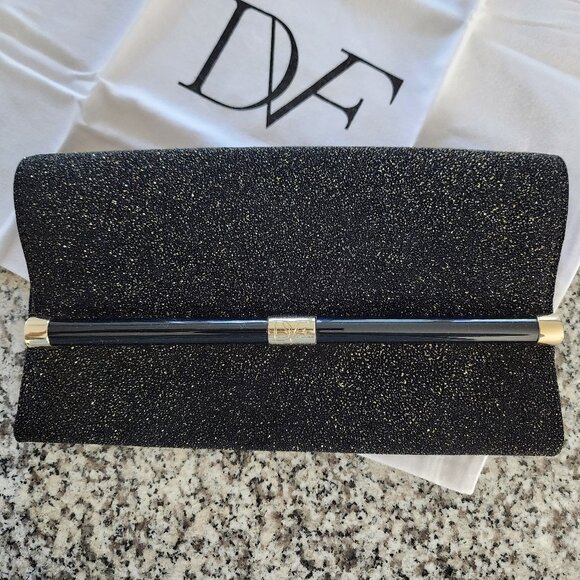 NWT-Diane Von Furstenberg Glitter Leather Envelope Clutch ✨(#62) - Picture 1 of 9